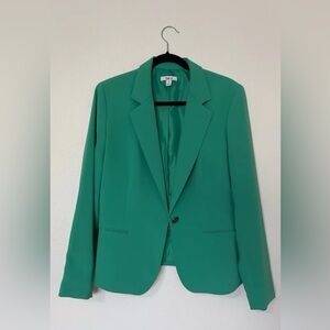 Blazer Women Bar III Size 14 Green Structures One Button